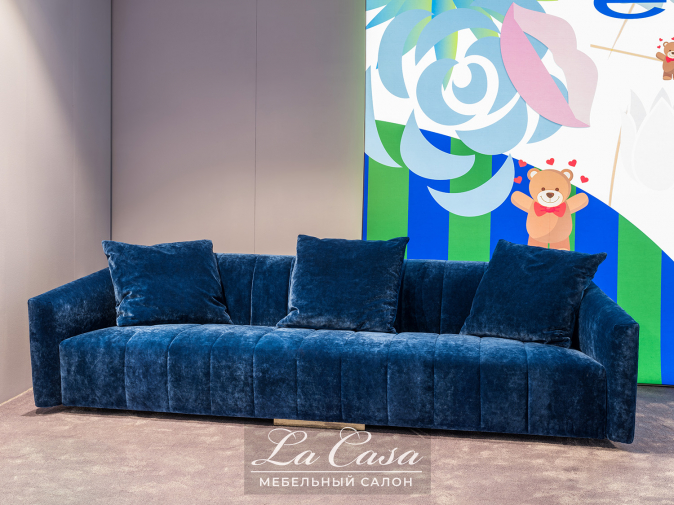 Фото диван Belladonna от фабрики Erba синий вид сбоку - фото №2