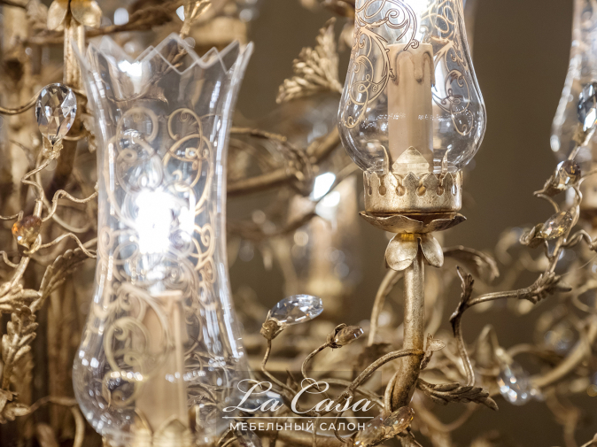 Фото люстры L202/24 от фабрики Mechini деталь 4 венецианское стекло янтарь - фото №6