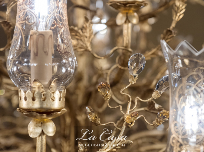 Фото люстры L202/24 от фабрики Mechini деталь 1 венецианское стекло янтарь - фото №3