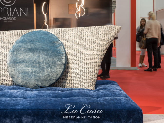 Фото диван Luna от фабрики Erba синий серый голубой ткань спинка - фото №3