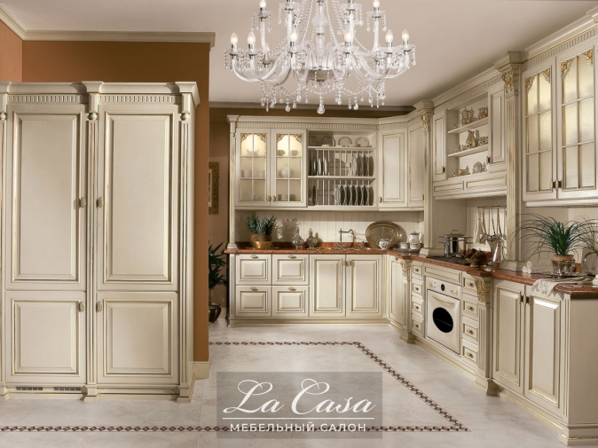 Кухня Duca D'este Bianco Patinato Oro - купить в Москве от фабрики Megaros из Италии - фото №1