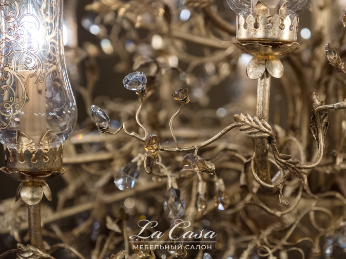 Фото люстры L202/24 от фабрики Mechini деталь 5 венецианское стекло янтарь - фото №7